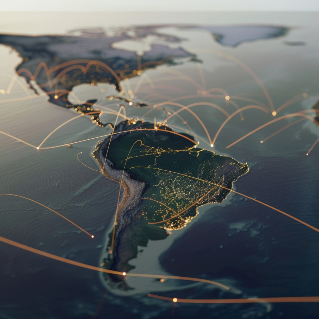 View of south america from space